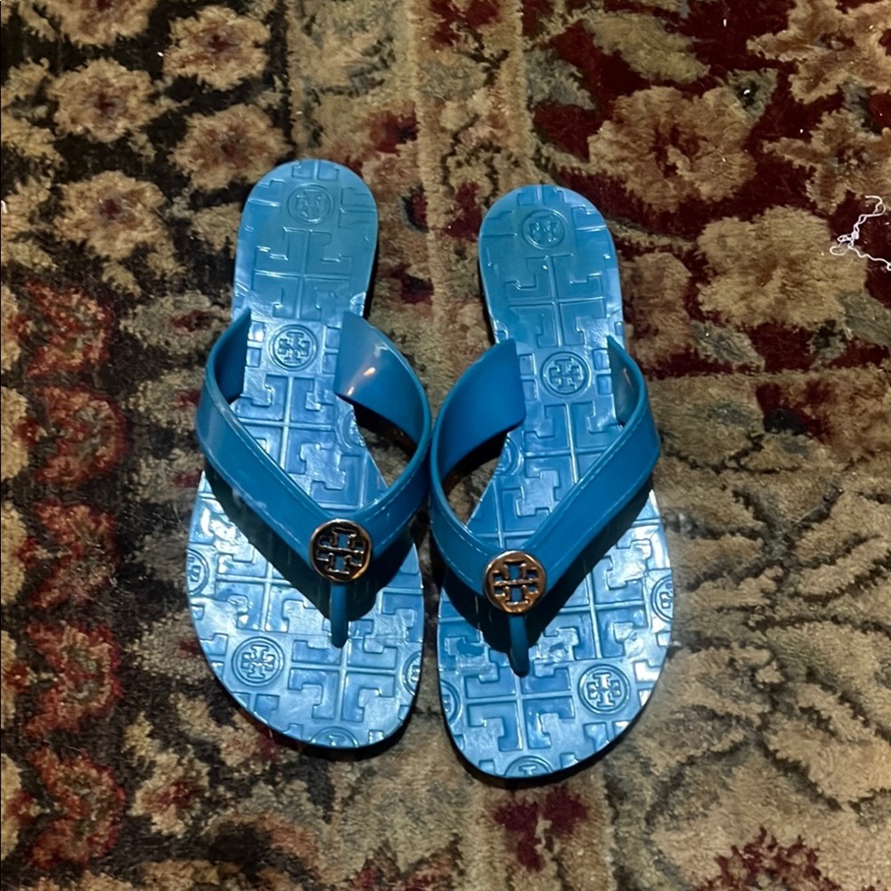 Tory Burch Blue Flip Flops